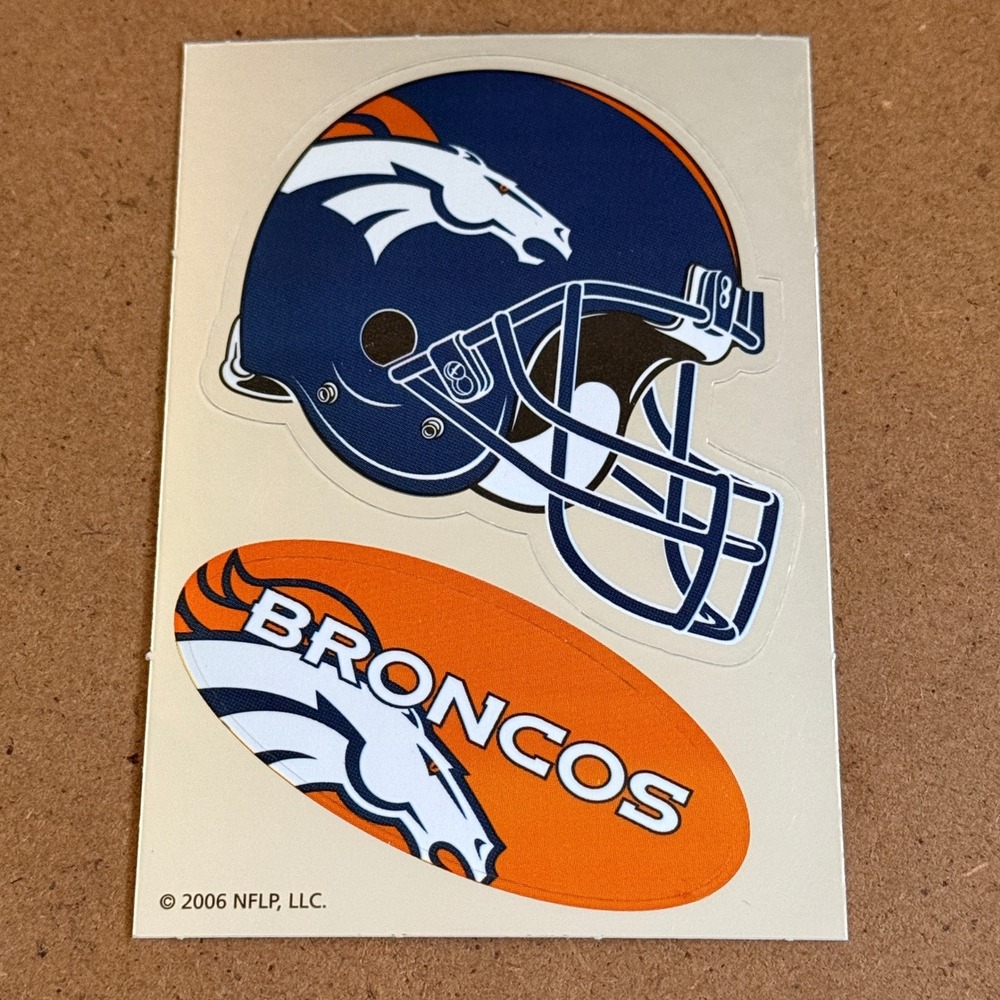 NFL Denver Broncos Metallic Kiss-Cut Helmet Stickers Blue Orange 2006 Vintage